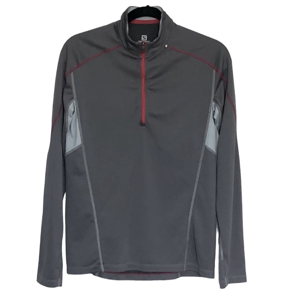Salomon 1/4 Zip Thumb Holes Outdoor Long Sleeve Tee Sz M